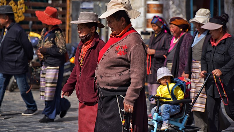 Pilgrims at Barkhor Street